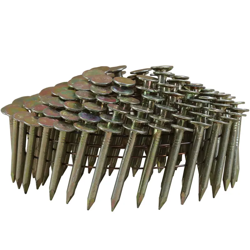 15-Degree Coil Roofing Nails (1-1/4″ × 0.120″) – Galvanized or Stainless Steel, Wire Collated