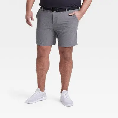 All In Motion Men’s Big & Tall UPF 50+ Golf Shorts – Elastic Waist Travel-Friendly Bottoms