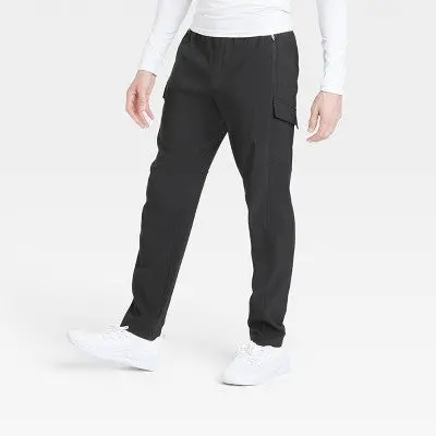 All In Motion Men’s DWR Cargo Pants – Midweight, Loose Fit, Water-Resistant