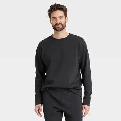 All In Motion Men’s Heavyweight Waffle-Knit Pullover Sweatshirt – Athletic Fit