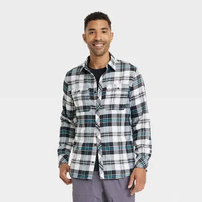 All In Motion Men’s Moisture-Wicking Flannel Button-Up Shirt