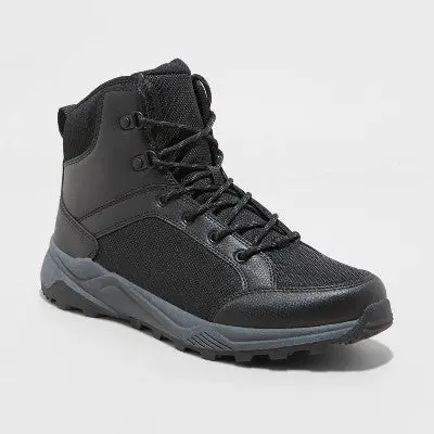All In Motion Men’s Water-Repellent Faux Leather Ankle Winter Hiker Boots