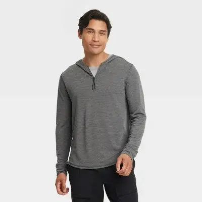 All In Motion Men’s Wool-Blend Half-Zip Hoodie – Quick-Drying & Moisture-Wicking