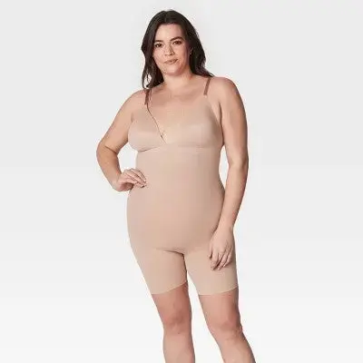 ASSETS by SPANX Flawless Finish Plunge Bodysuit – Deep V-Neck Seamless Shapewear Top