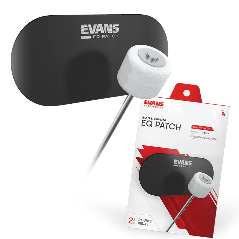 Evans Black Nylon Bass Drum Patch Kit – Dual-Pedal Setup (2 pcs)