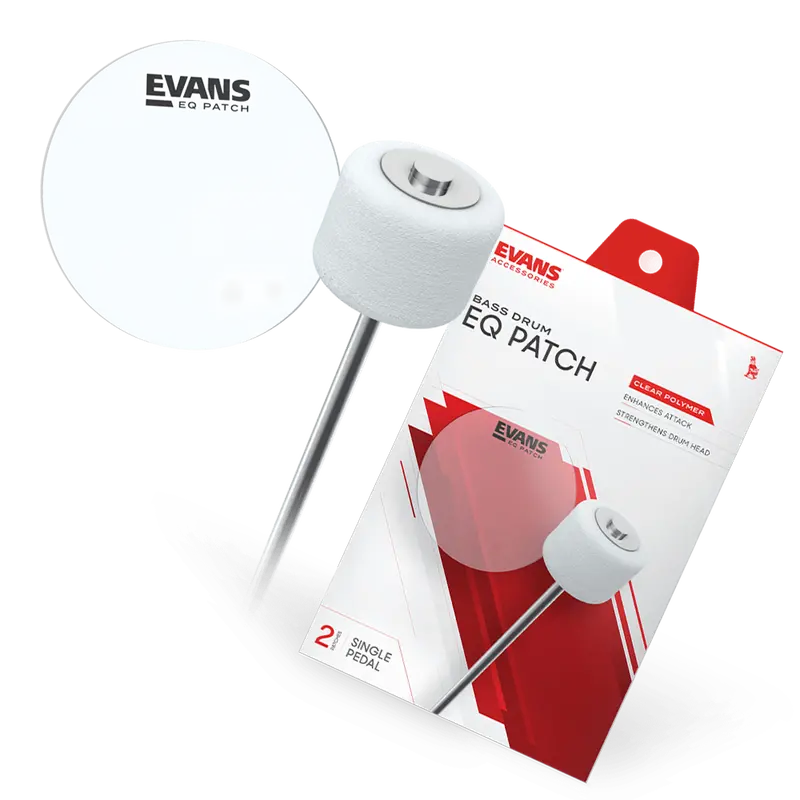 Evans Clear Poly Bass Drum Patch Kit – Single-Pedal Setup (2 pcs)