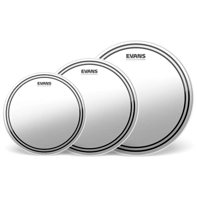 Evans EC2 Clear Tom Head Pack (10″, 12″, 14″) with FSN Finish