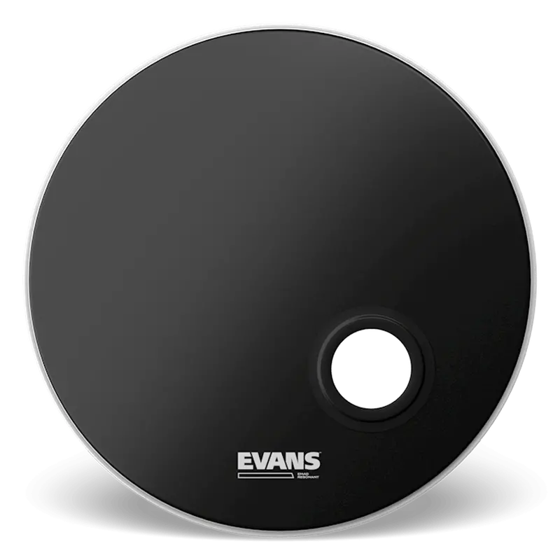 Evans EMAD Black Bass Drum Resonant Head with Port Hole