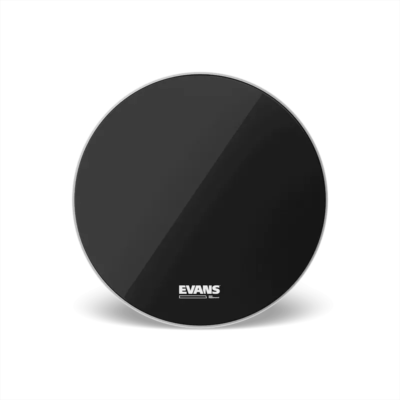 Evans EQ3 22″ Bass Resonant Head – Black, No Center Hole