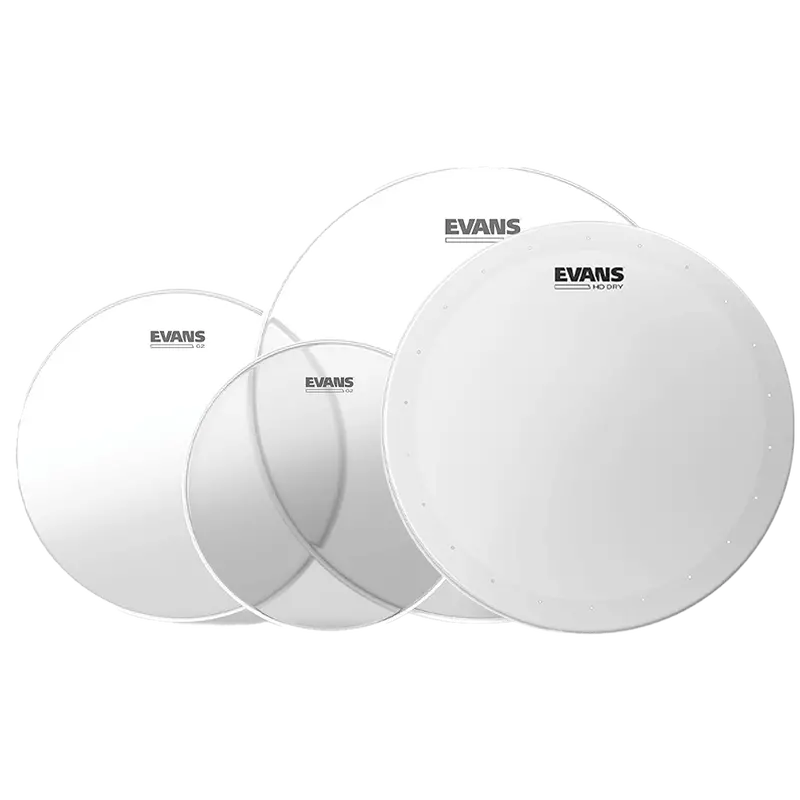 Evans G2 Clear Rock Tom Pack with 14″ HD Dry Damping Head