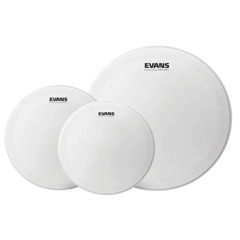 Evans HD Dry Coated Tom Drumhead Pack – Rock Configuration (10″, 12″, 16″)