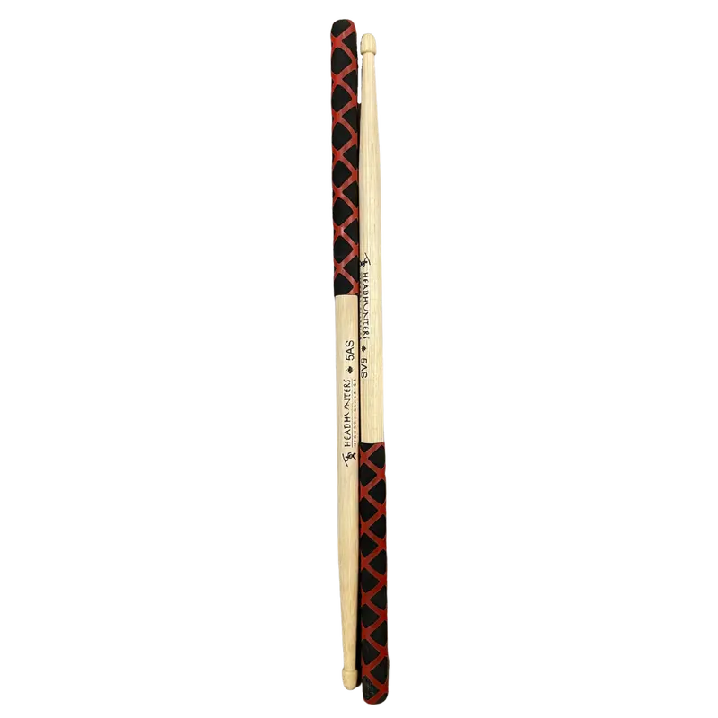 Headhunters Hickory Classic 5A Drumsticks with Extreme Grip