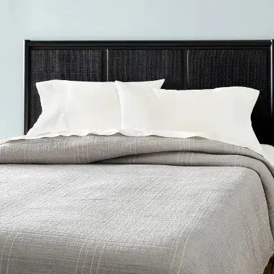 Hearth & Hand with Magnolia Microstripe Matelassé Coverlet – Textured Cotton Finish