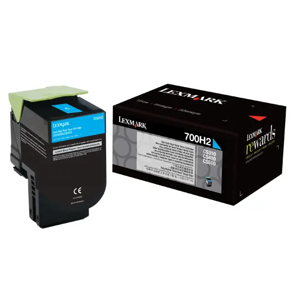 Lexmark 700H2 High-Yield Cyan Toner Cartridge – Genuine OEM