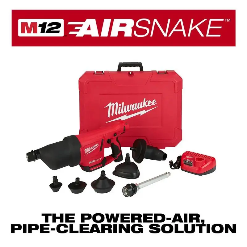 M12 12V Lithium-Ion Airsnake Drain Cleaning Gun Kit – Open-Box