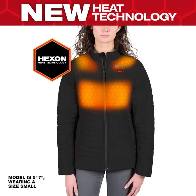 Open-Box Women’s M12 Cordless Heated Quilted Jacket — Black, Includes 3.0Ah Battery & Charger