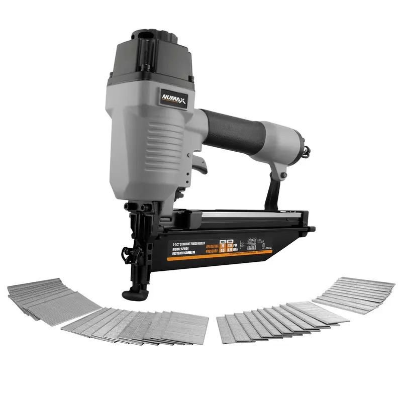 Pneumatic 16G Straight Finish Nailer with Nail Supply — 2-1/2″ Capacity