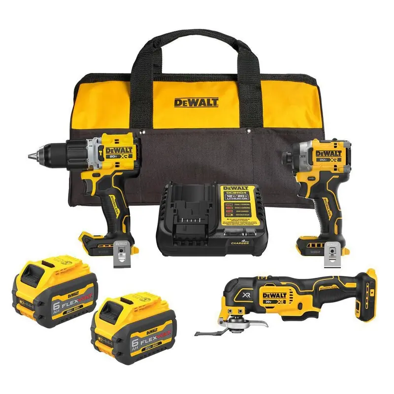 Refurbished 20V MAX Cordless 3-Tool Combo Kit — Includes Dual FLEXVOLT 6.0Ah Batteries & Charger
