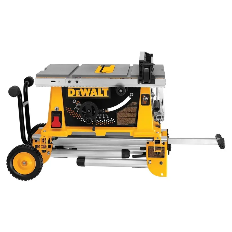 Refurbished DEWALT 15A 10-Inch Corded Job Site Table Saw with Rolling Stand