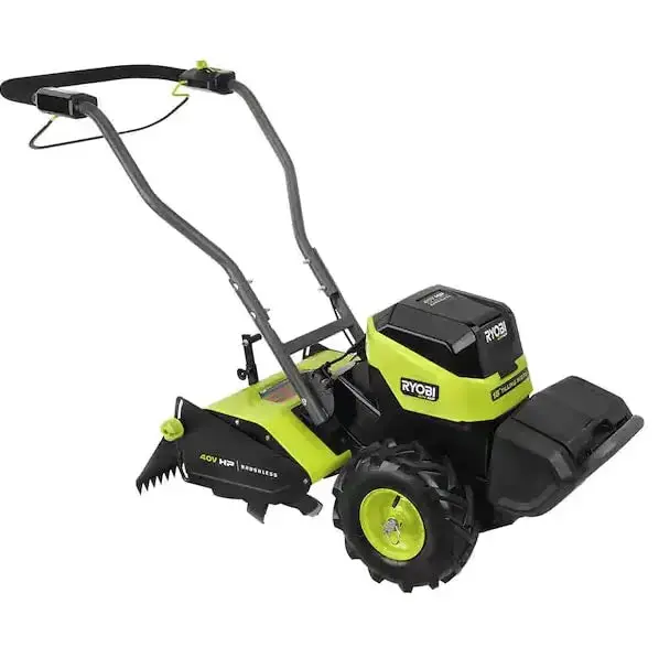 Refurbished RYOBI 40V HP Brushless 18-Inch Rear-Tine Tiller with Four 6.0 Ah Batteries & Charger