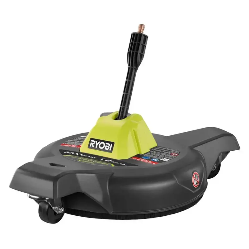RYOBI 12-Inch 3100 PSI Electric Pressure Washer Surface Cleaner – With Caster Wheels