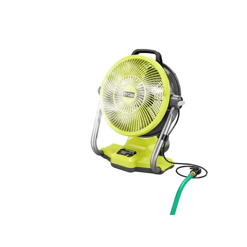 RYOBI ONE+ 18V Cordless Whisper Series 12″ Misting Fan Cannon Kit – Open Box (w/ 4.0 Ah Battery & Charger)