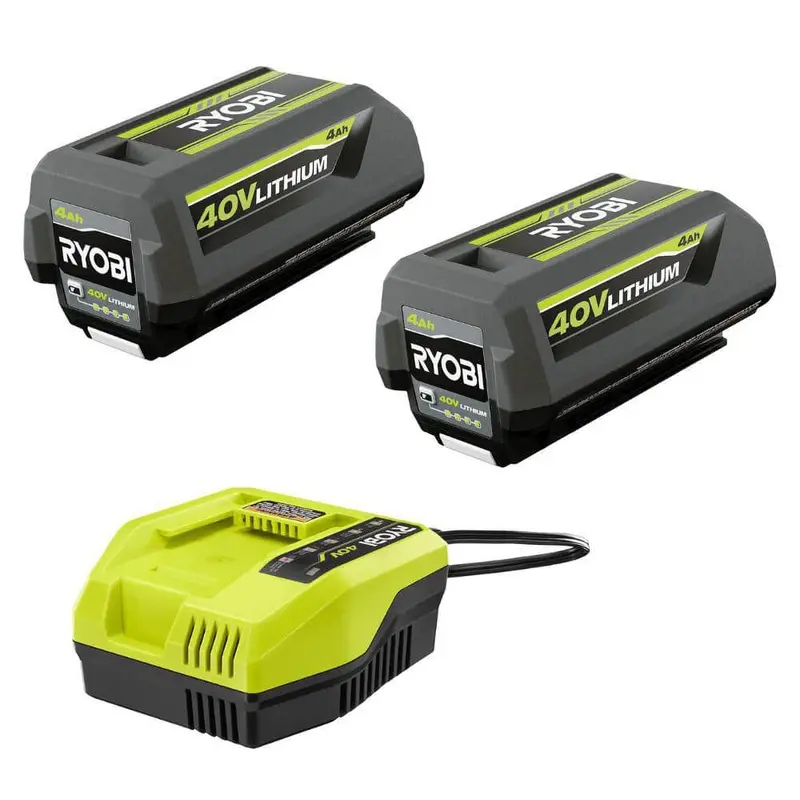 Ryobi ONE+ 40V Dual-Battery Starter Kit – Two 4.0Ah Batteries + 4A Fast Charger