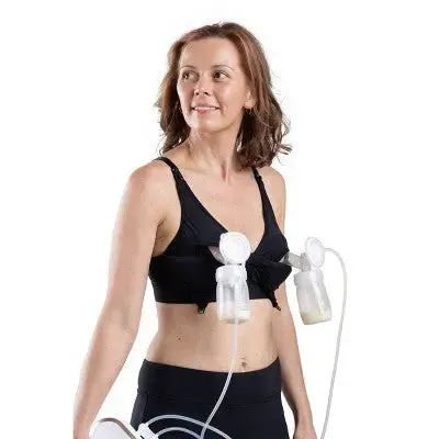Simple Wishes SuperMom All-in-One Nursing & Pumping Bralette – Black, Size S Full