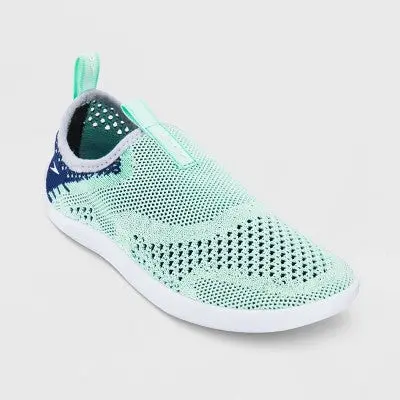 Speedo Junior Aqua Shoes for Kids – Quick-Dry Outdoor & Water Use, Blue/Pink, Size 2–3