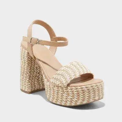 Universal Thread Ankle-Strap Sandals Featuring Chunky Block Heels & Memory Foam