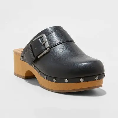 Universal Thread Chunky Block Low-Heel Slip-On Clogs with Memory Foam
