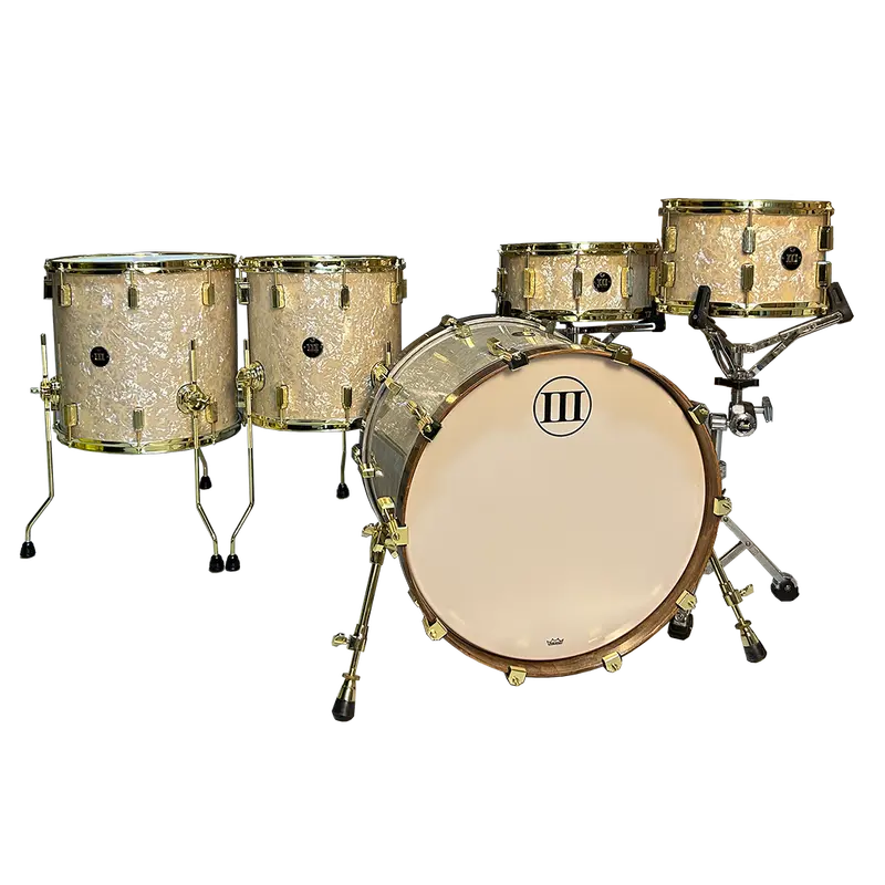 WFL3 Drum Set in Antique Marine Pearl Finish with Brass Hardware — SG Exclusive Import